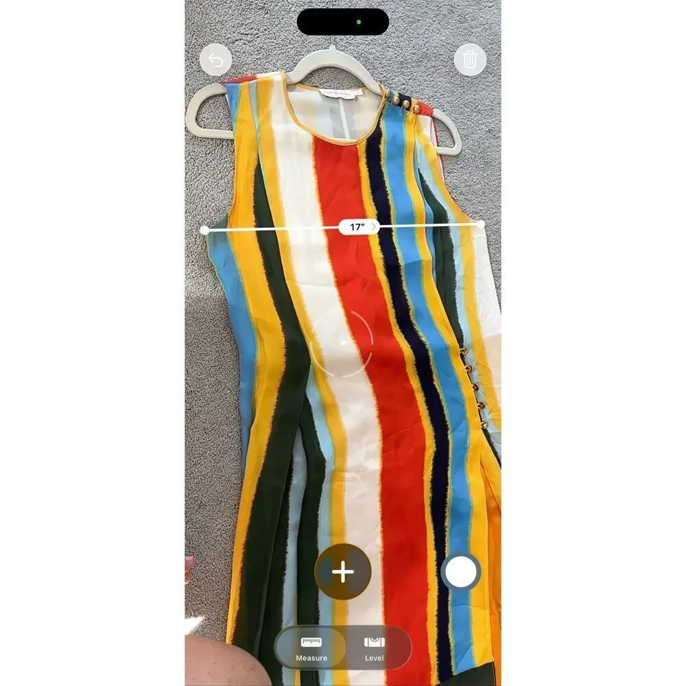 Tory Burch Bettina Silk Stripe Midi Dress | Colorblock Sleeveless Resort Mediter